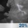 Saturday Night: A slight chance of showers and thunderstorms.  Mostly cloudy, with a low around 60. Calm wind.  Chance of precipitation is 20%.