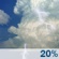Tuesday: A slight chance of showers, then a chance of showers and thunderstorms after 11am. Partly sunny, with a high near 84. Calm wind becoming west around 6 mph in the afternoon. Chance of precipitation is 50%. Tuesday: A slight chance of showers, then a chance of showers and thunderstorms after 11am. Partly sunny, with a high near 84. Calm wind becoming west around 6 mph in the afternoon. Chance of precipitation is 50%.