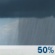 Friday: A chance of showers, with thunderstorms also possible after 2pm. Mostly cloudy, with a high near 75. North wind around 6 mph. Chance of precipitation is 50%. Friday: A chance of showers, with thunderstorms also possible after 2pm. Mostly cloudy, with a high near 75. North wind around 6 mph. Chance of precipitation is 50%.