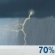 This Afternoon: Showers and thunderstorms likely before 5pm, then showers likely and possibly a thunderstorm after 5pm. Mostly cloudy, with a high near 89. South wind around 7 mph. Chance of precipitation is 70%. New rainfall amounts of less than a tenth of an inch, except higher amounts possible in thunderstorms. This Afternoon: Showers and thunderstorms likely before 5pm, then showers likely and possibly a thunderstorm after 5pm. Mostly cloudy, with a high near 89. South wind around 7 mph. Chance of precipitation is 70%. New rainfall amounts of less than a tenth of an inch, except higher amounts possible in thunderstorms.