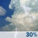 This Afternoon: Scattered showers and thunderstorms, mainly after 5pm. Some of the storms could be severe.  Partly sunny, with a high near 88. West wind around 9 mph, with gusts as high as 21 mph.  Chance of precipitation is 30%.